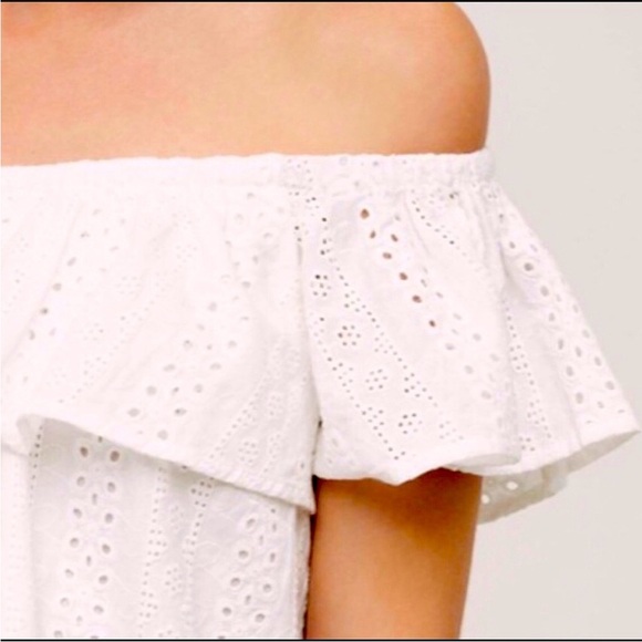 eri + ali Off-the-Shoulder Eyelet Top - Picture 4 of 7